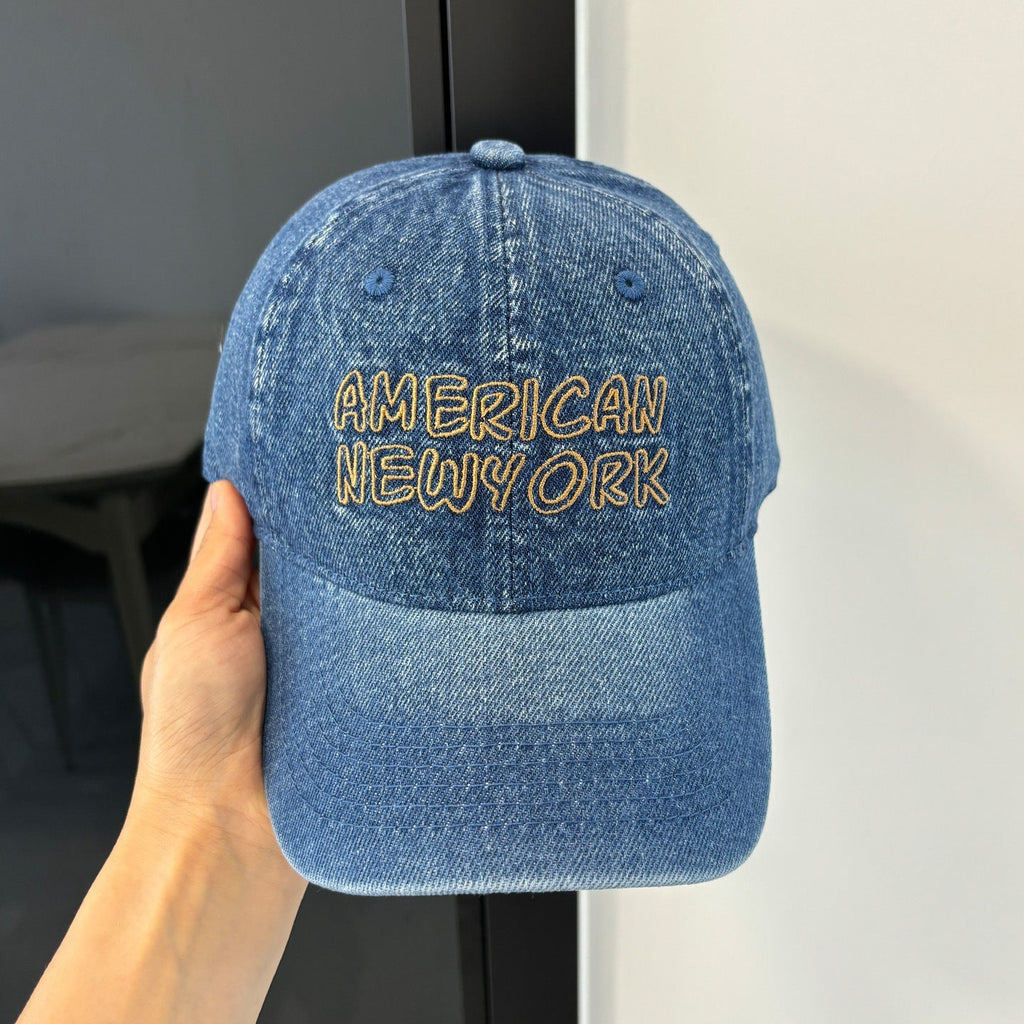 Casquette de baseball vintage en jean délavé style coréen American Retro