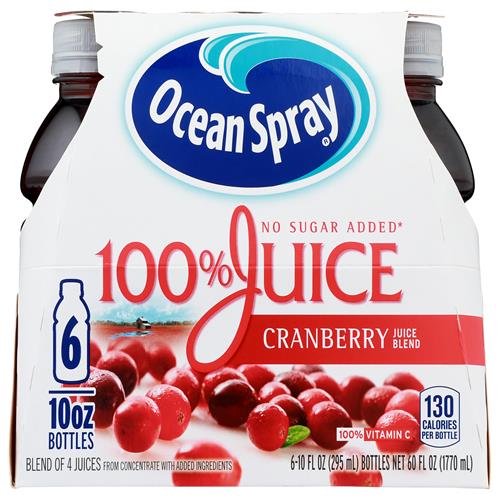 Mélange de jus de canneberge Ocean Spray 100 % pur jus, 295 ml, paquet de 6 (lot de 1)