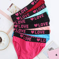 Lot de 6 culottes bikini sans coutures Soft Touch pour femme – Culottes colorées en coton taille basse avec coupe extensible et imprimé alphabet – Essentiels de lingerie et sous-vêtements quotidiens pour femme pour l'été