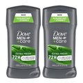 Dove Men+Care Extra Fresh Anti-transpirant Déodorant en Stick Homme Extra Fresh Lot de 2 avec Protection Contre la Transpiration et les Odeurs 72h avec ¼ de Crème Hydratante et Parfum d'Agrumes Longue Durée 76 g