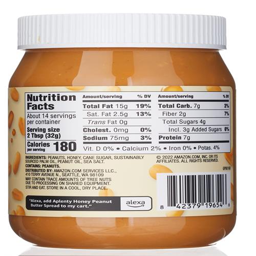 Pâte à tartiner au beurre de cacahuète et au miel Aplenty, 453 g