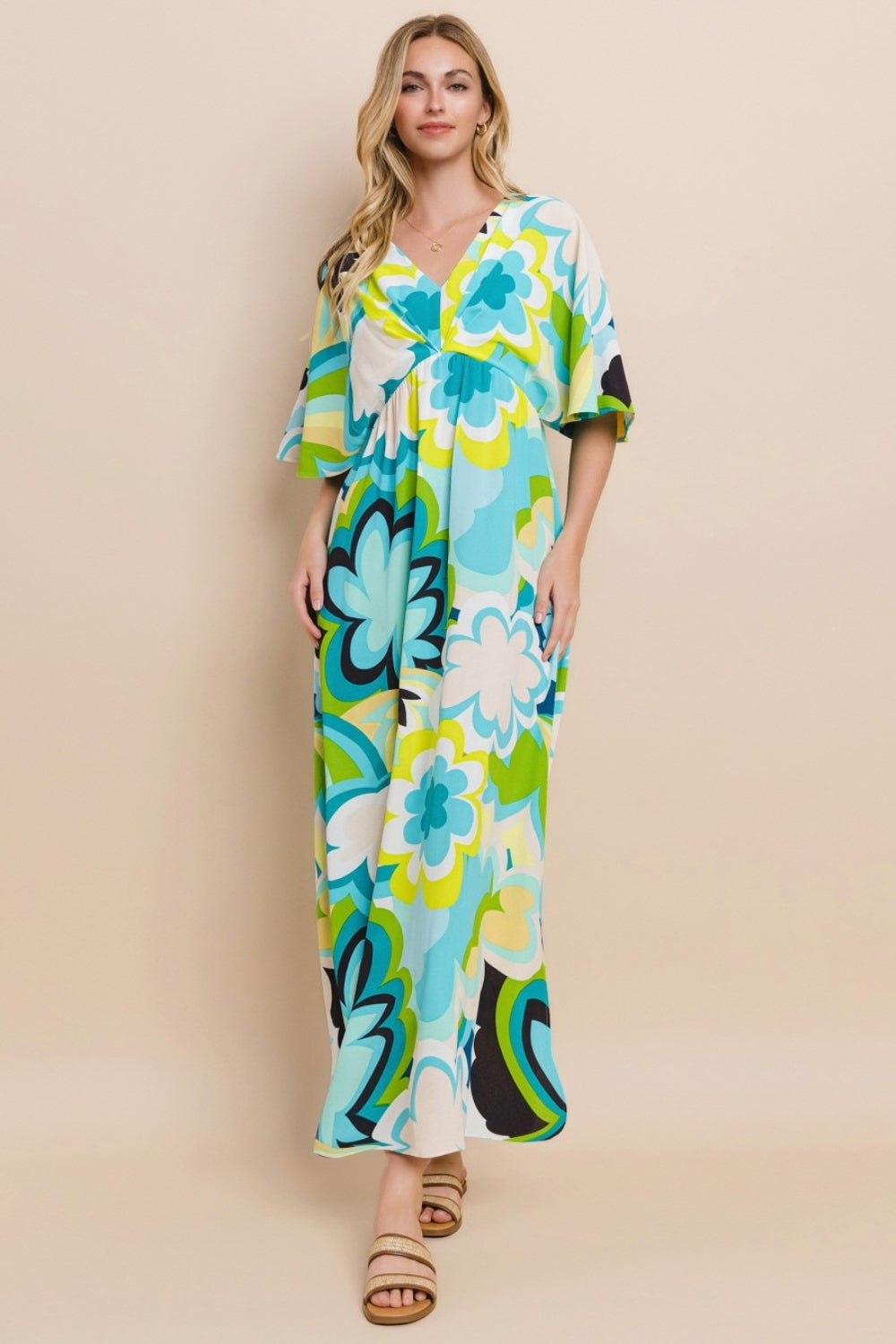 Robe Longue Fleurie Fendue pour Femme – Robe Longue Fleurie d'Été, Robe Longue Fendue Élégante, Robe Fleurie Féminine, Robe Fleurie Romantique, Robe Longue d'Été Chic, Robe Fendue Vibrante, Robe Fleurie Sophistiquée