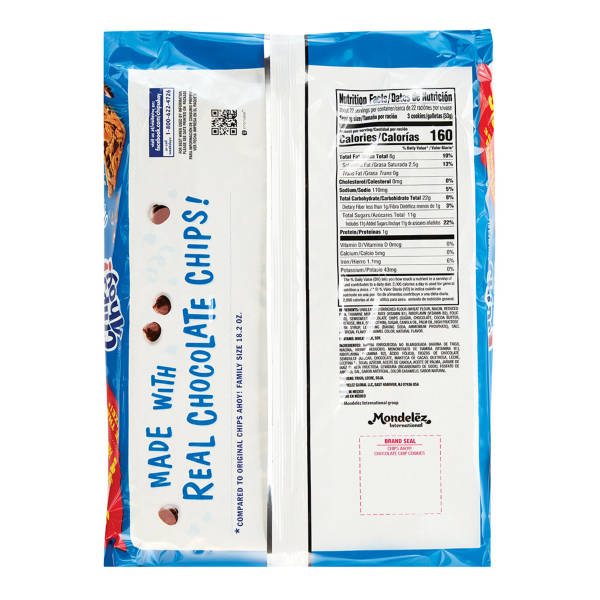 Biscuits Chips Ahoy! Original format familial Nabisco, 717 g
