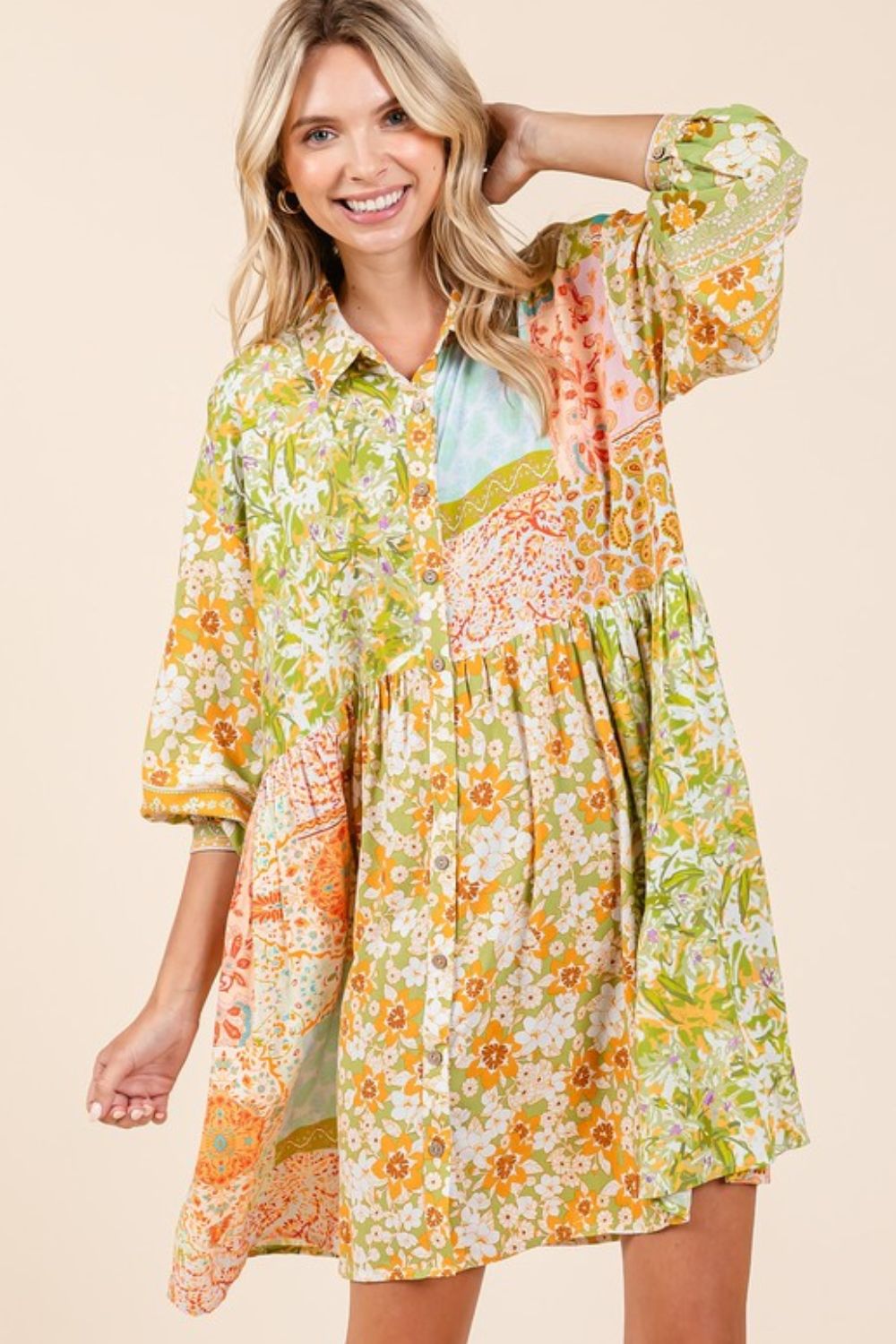 Nouvelle robe chemise à manches longues boutonnée à imprimé floral pour femme – Élégante, tendance, fluide, féminine et chic intemporel