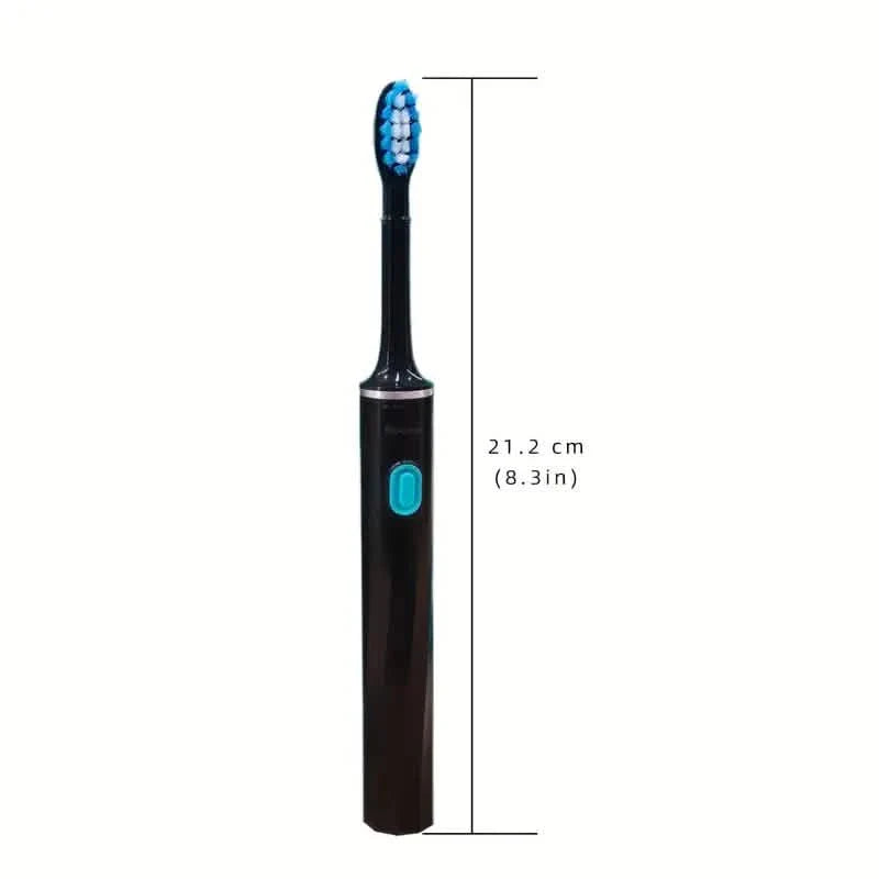 Brosse à dents électrique sonique – 6 têtes de brosse, 3 modes, pile AA, étanche IPX7