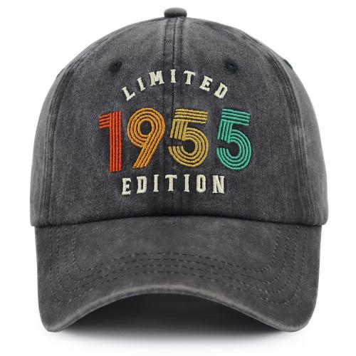 Casquette de baseball vintage brodée édition limitée 1955 – Chapeau rétro délavé et vieilli