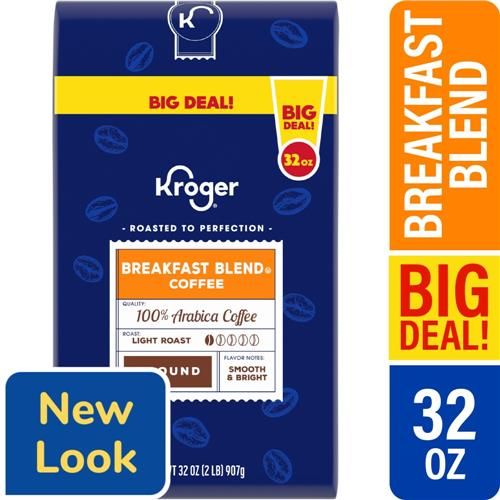 Café moulu torréfaction légère Breakfast Blend Kroger 907 g