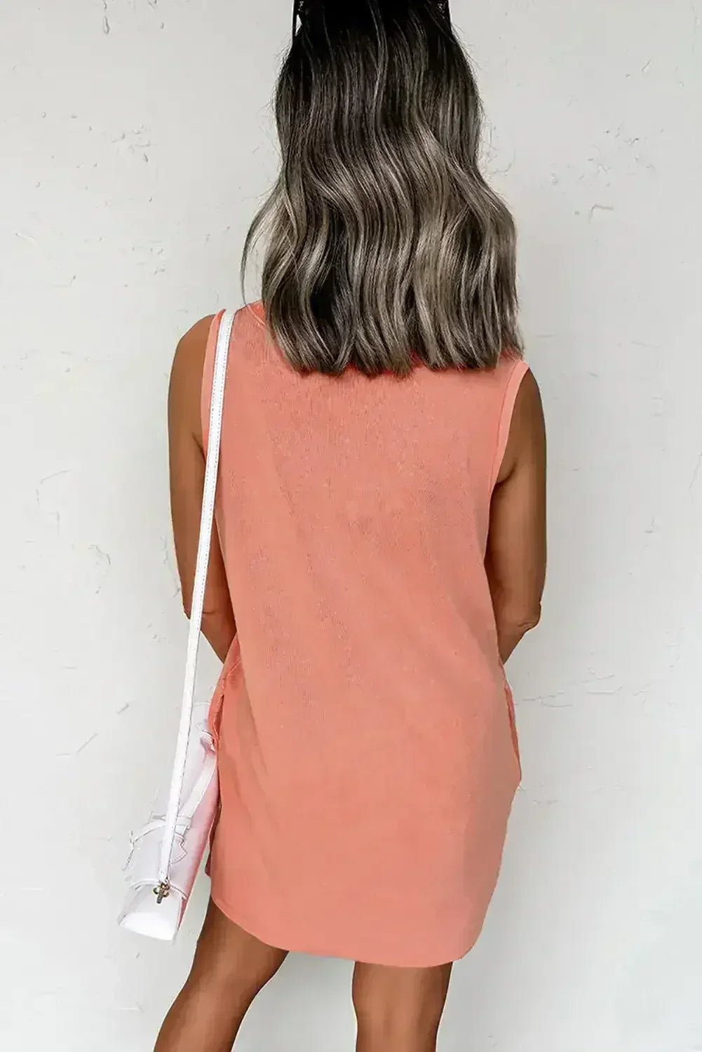 Mini-robe débardeur Beau Blue Mineral Wash à poches