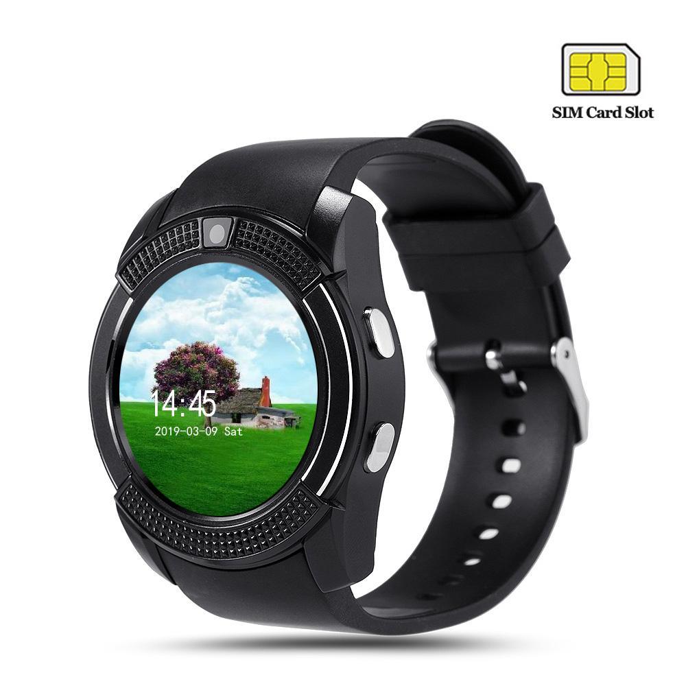 Montre intelligente de sport célèbre avec carte SIM pour systèmes Android et IOS avec caméra, appels, composition d'appels et moniteur de fréquence cardiaque.