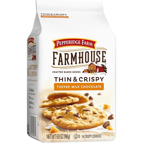 Biscuits fins et croustillants au caramel et au chocolat au lait Farmhouse de Pepperidge Farm, sac de 195 g