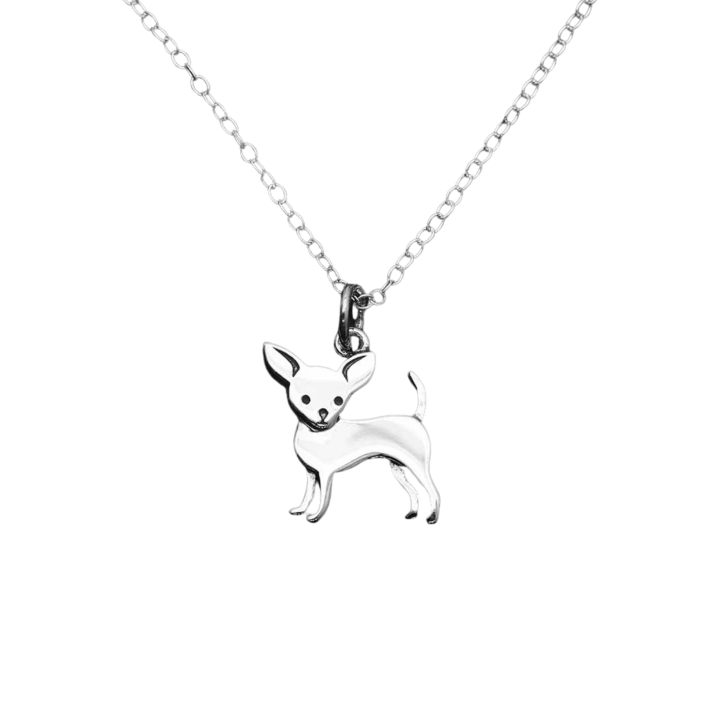 Sterling Silver Chihuahua Charm Necklace – Tiny Dog Lover Gift