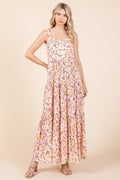 Nouvelle robe longue fluide sans manches à imprimé floral d'été – Robe florale élégante et flatteuse avec taille empire