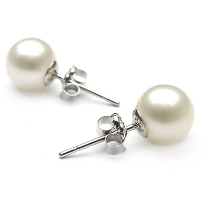 Boucles d'oreilles clous en argent sterling 925 avec perle de 6 mm