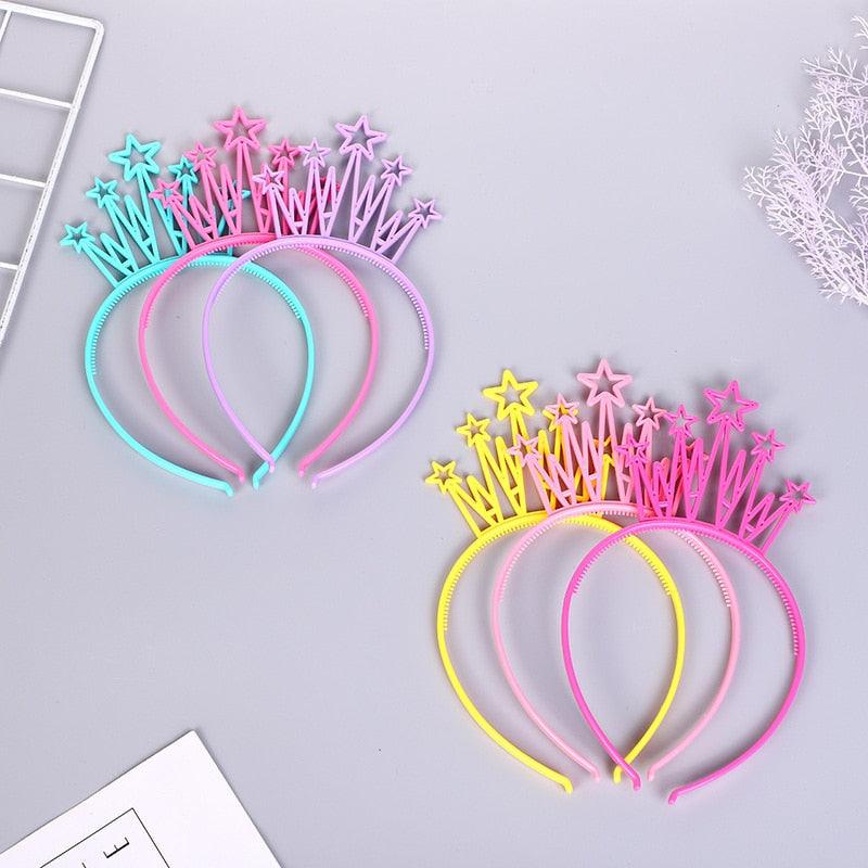 6 bandeaux couronnes en plastique pour bébés filles, diadèmes, cercles de cheveux, accessoires capillaires, magnifiques accessoires pour cheveux pour femmes