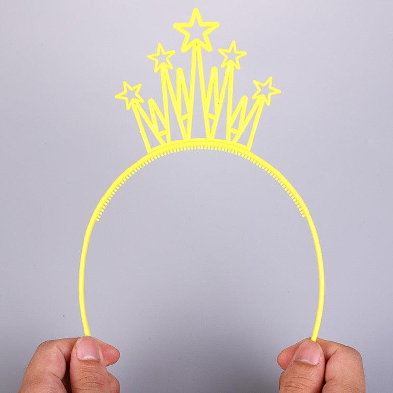 6 bandeaux couronnes en plastique pour bébés filles, diadèmes, cercles de cheveux, accessoires capillaires, magnifiques accessoires pour cheveux pour femmes
