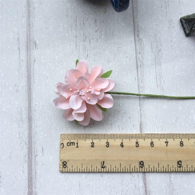 6 pcs Soie Étamine Fleur Artificielle Bouquet Mariage Fête Décoration Couronne Faite Main Cadeau Scrapbooking Artisanat Faux Fleurs