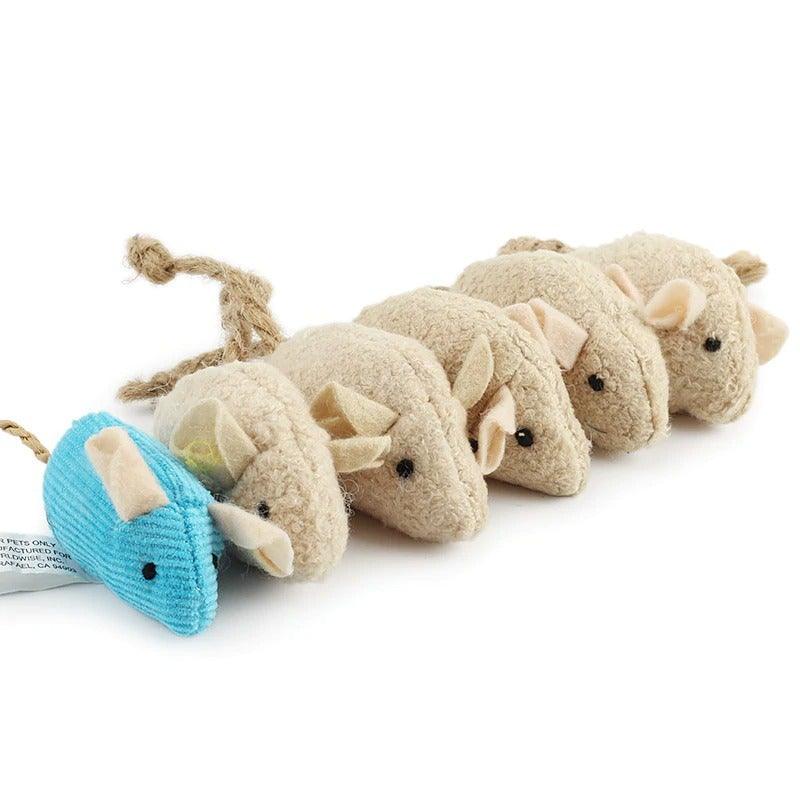 Lot de 6 jouets assortis pour chat - Souris en peluche avec herbe à chat pour chaton