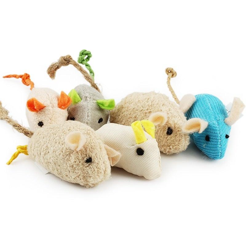 Lot de 6 jouets assortis pour chat - Souris en peluche avec herbe à chat pour chaton