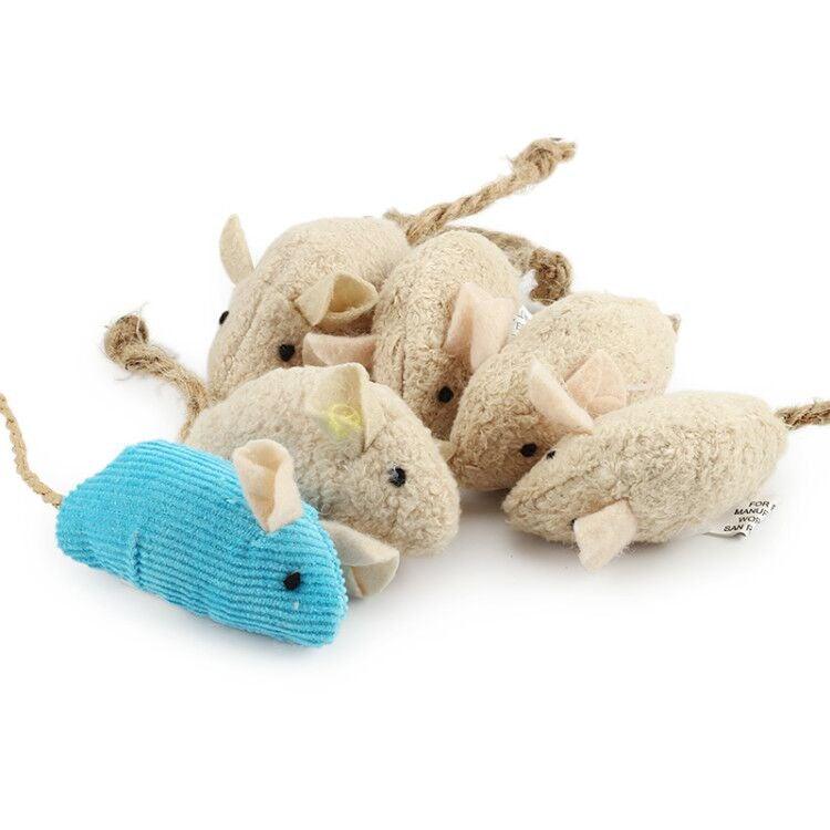 Lot de 6 jouets assortis pour chat - Souris en peluche avec herbe à chat pour chaton