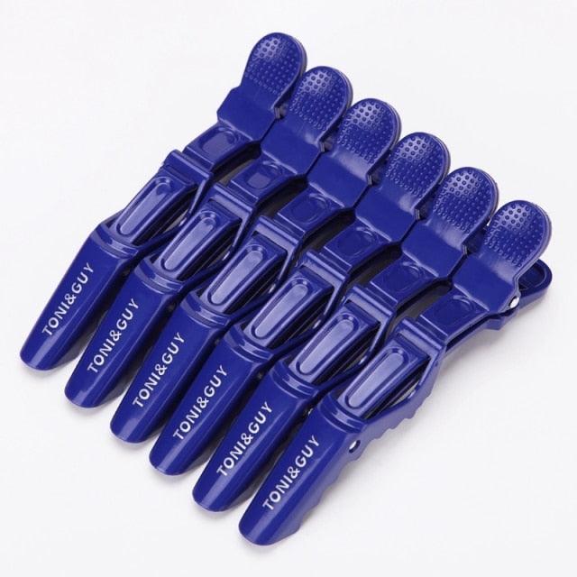 6 pinces à cheveux en plastique par lot, pinces de coiffure, pinces crocodiles pour salon de coiffure, accessoires de coiffure faciles à transporter et à utiliser pour femmes