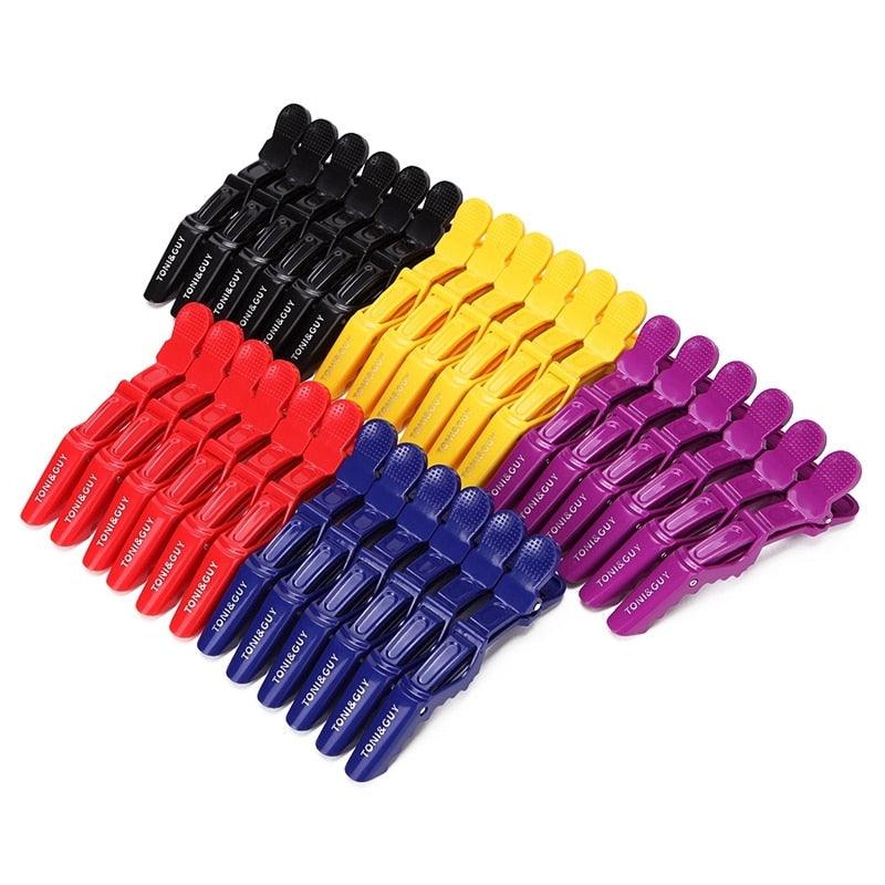 6 pinces à cheveux en plastique par lot, pinces de coiffure, pinces crocodiles pour salon de coiffure, accessoires de coiffure faciles à transporter et à utiliser pour femmes