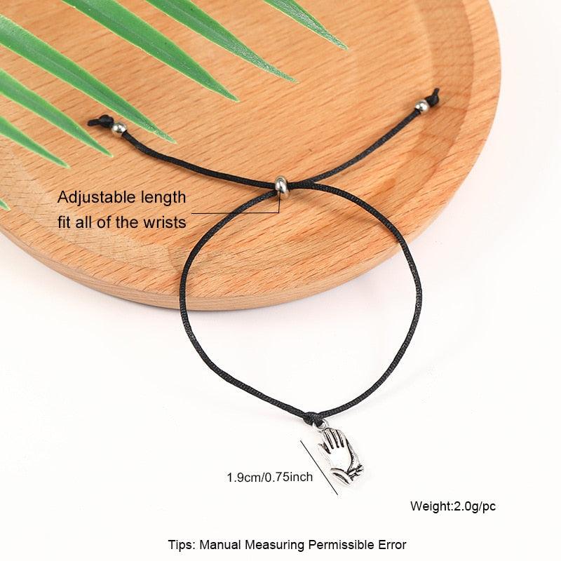 6 pièces/ensemble Bracelets faits à la main Tressés Corde Rouge Noir 7 Nœuds Bijoux Porte-Bonheur Bracelet Protection Amitié Confortable Rouge Bracelet Petits Yeux Pour Enfants
