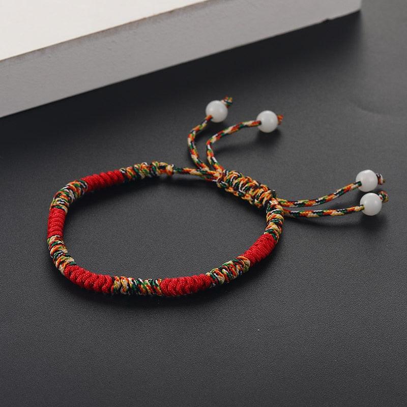 6 pièces/ensemble Bracelets faits à la main Tressés Corde Rouge Noir 7 Nœuds Bijoux Porte-Bonheur Bracelet Protection Amitié Confortable Rouge Bracelet Petits Yeux Pour Enfants