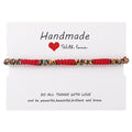 6 pièces/ensemble Bracelets faits à la main Tressés Corde Rouge Noir 7 Nœuds Bijoux Porte-Bonheur Bracelet Protection Amitié Confortable Rouge Bracelet Petits Yeux Pour Enfants