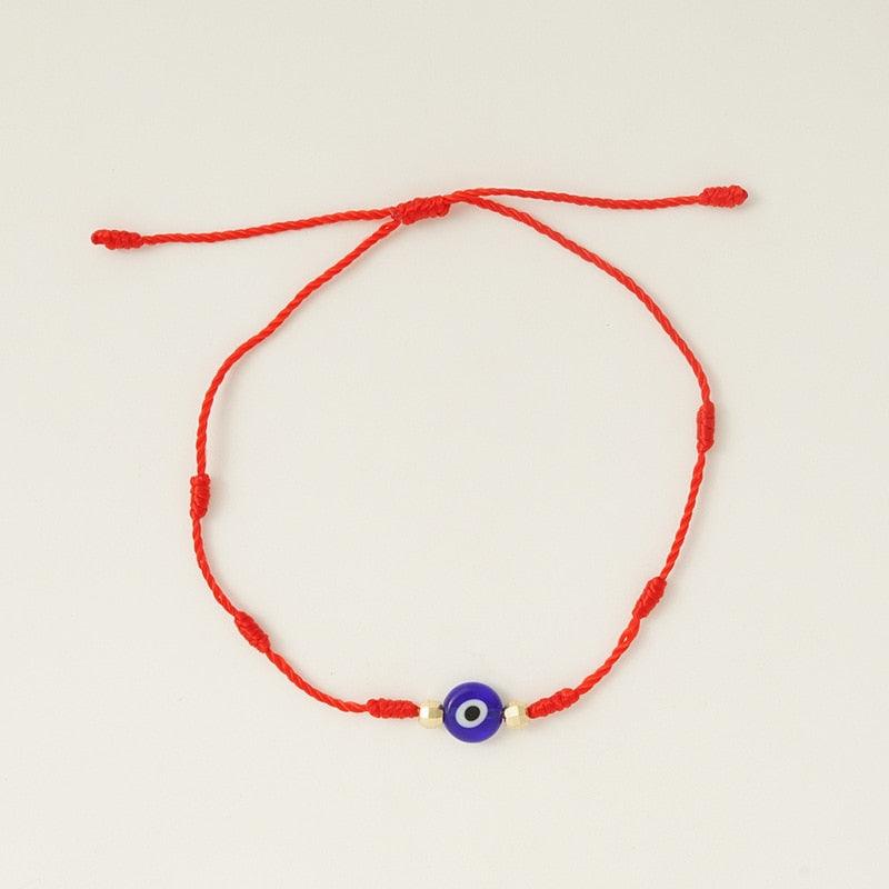 6 pièces/ensemble Bracelets faits à la main Tressés Corde Rouge Noir 7 Nœuds Bijoux Porte-Bonheur Bracelet Protection Amitié Confortable Rouge Bracelet Petits Yeux Pour Enfants