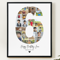 Modèle Canva de collage de photos pour le 6e anniversaire – Affiche personnalisable des étapes importantes