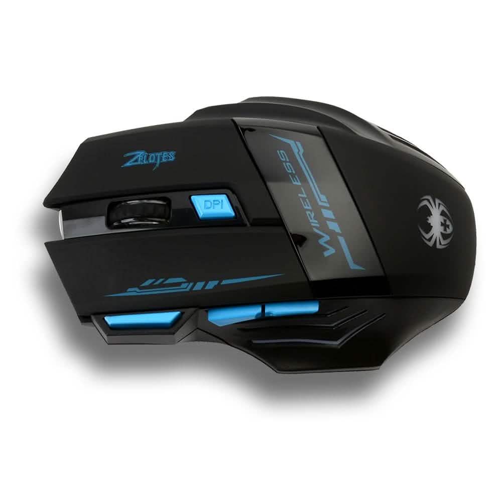 Souris de jeu optique sans fil à LED à 7 boutons