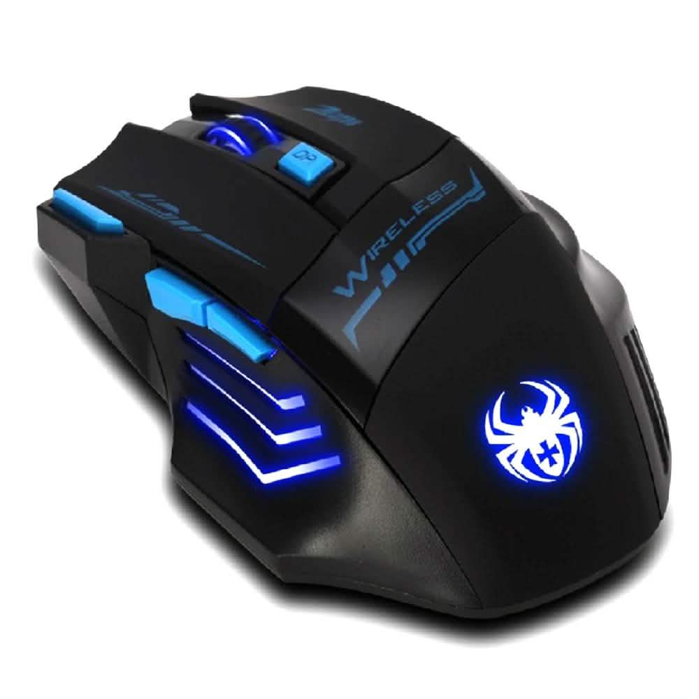 Souris de jeu optique sans fil à LED à 7 boutons