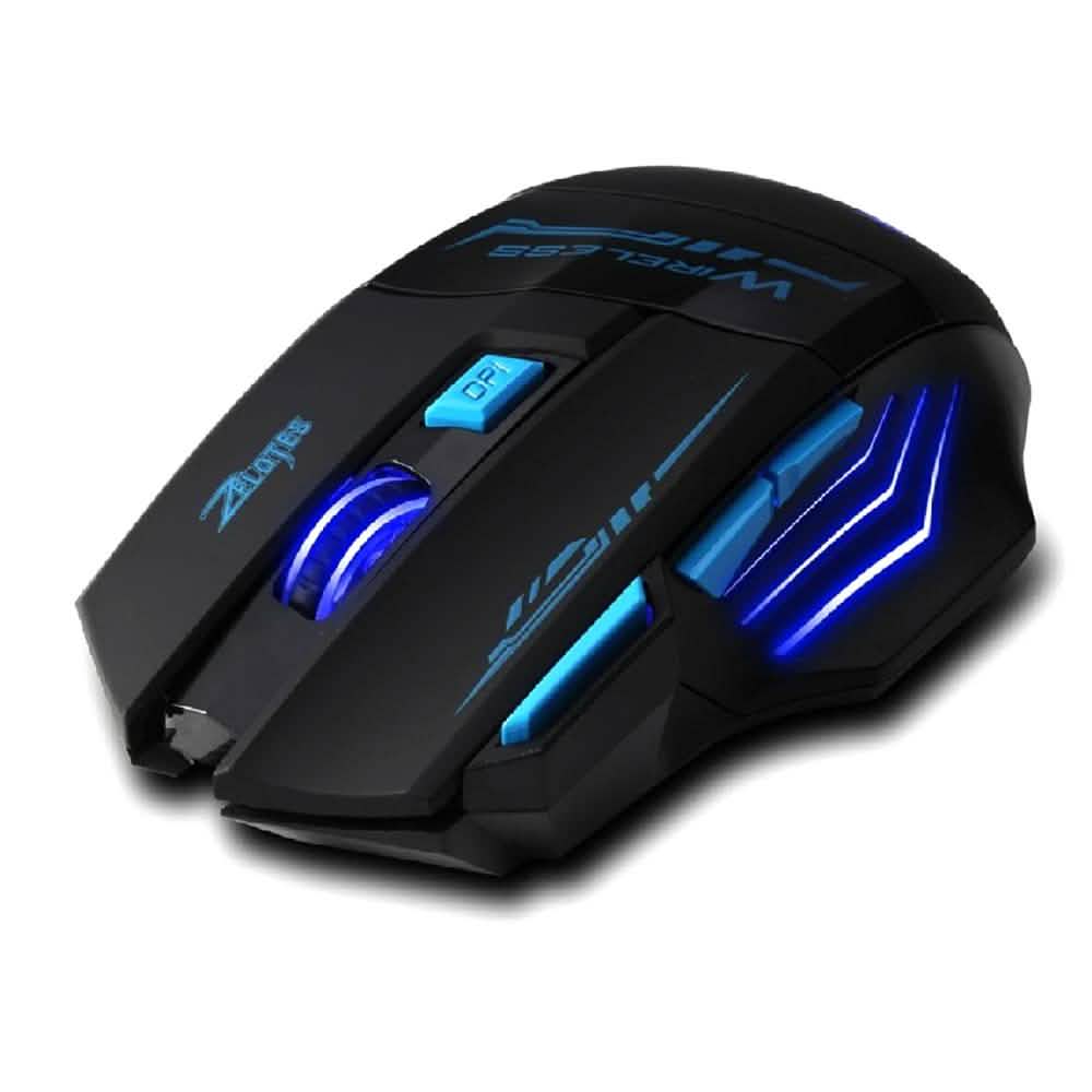 Souris de jeu optique sans fil à LED à 7 boutons