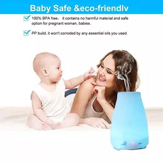 Diffuseur et humidificateur d'arômes d'huiles essentielles ultrasoniques 200ML avec 7 lumières LED et télécommande