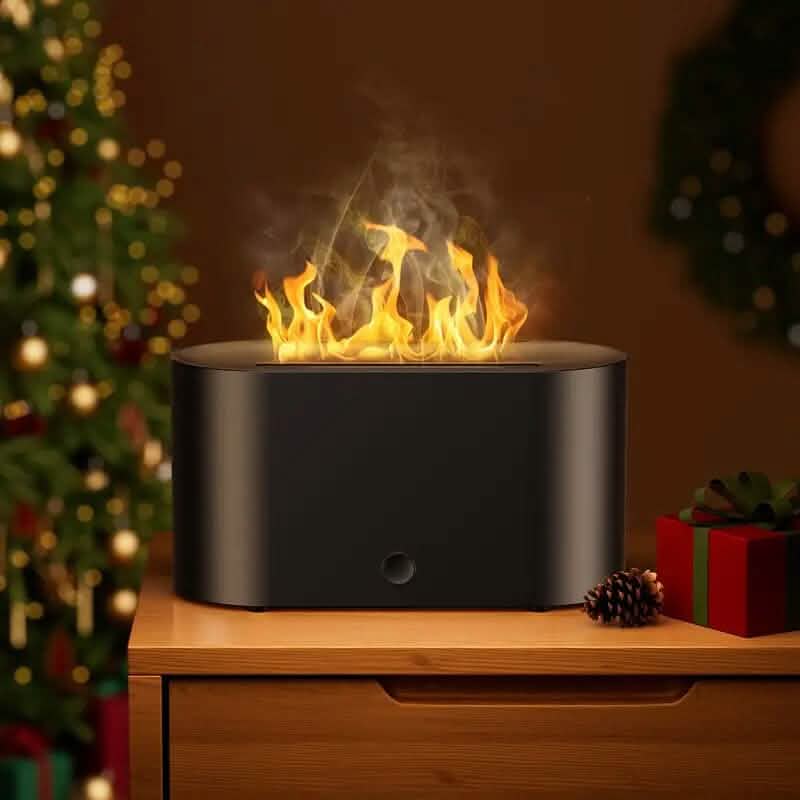 Humidificateur diffuseur d'arômes à flamme simulée 7 couleurs