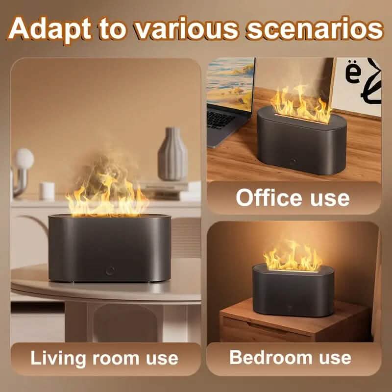 Humidificateur diffuseur d'arômes à flamme simulée 7 couleurs
