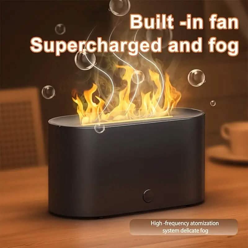 Humidificateur diffuseur d'arômes à flamme simulée 7 couleurs