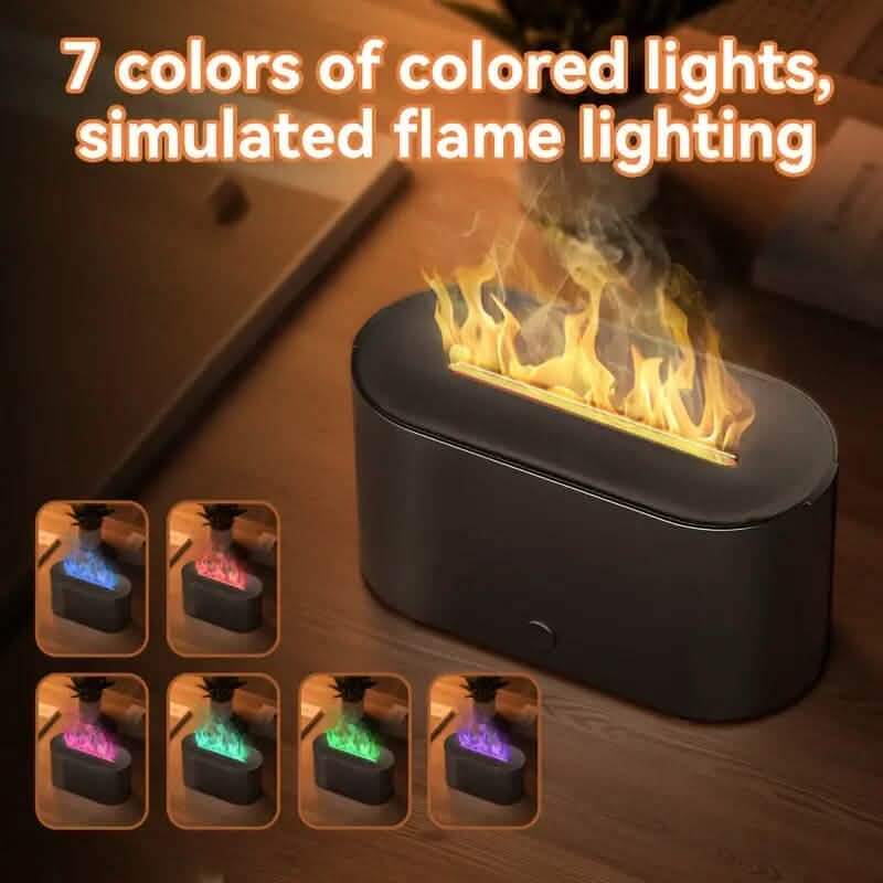 Humidificateur diffuseur d'arômes à flamme simulée 7 couleurs