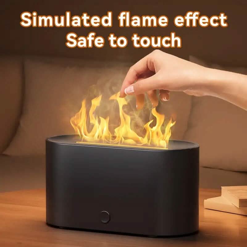 Humidificateur diffuseur d'arômes à flamme simulée 7 couleurs