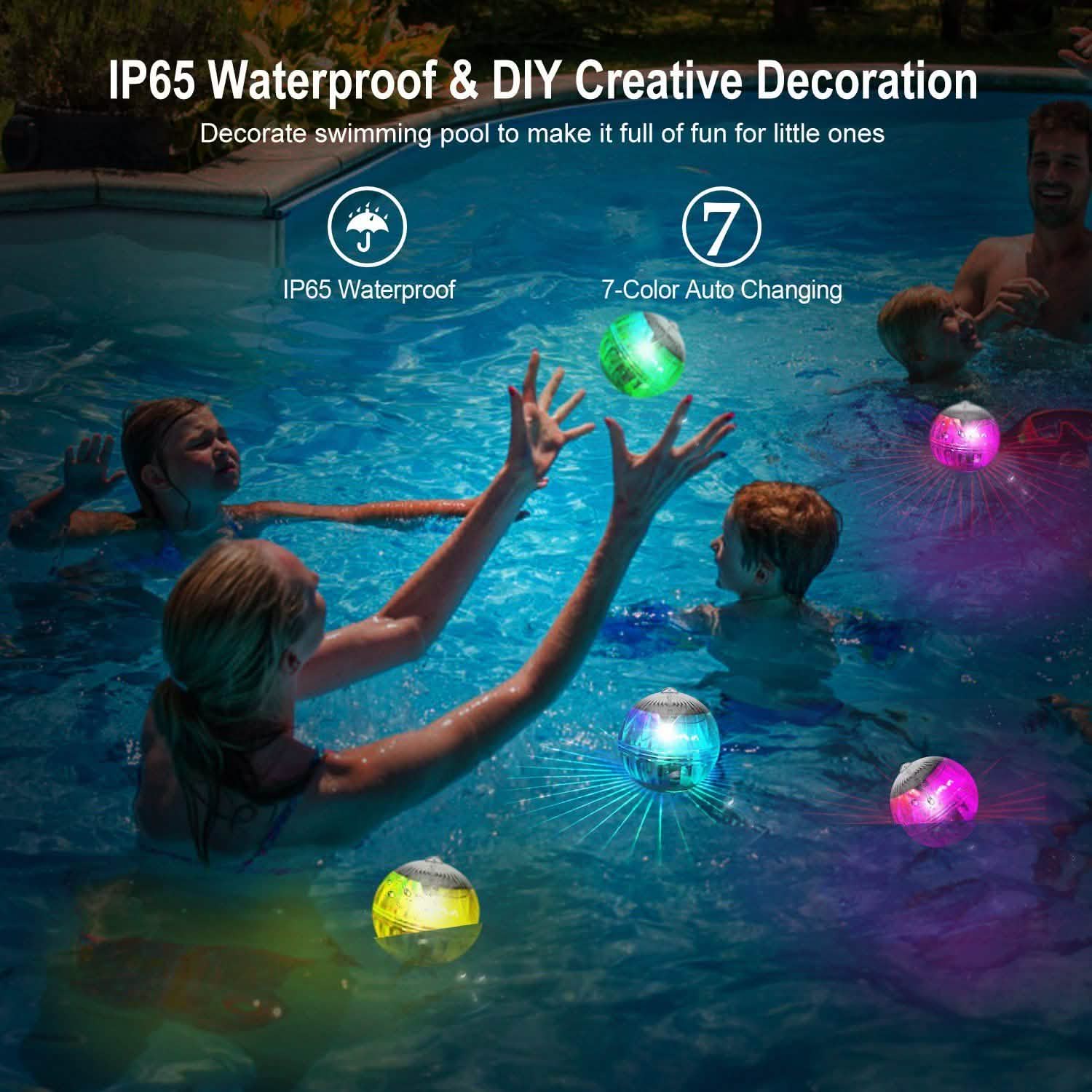 Lampes solaires flottantes à 7 couleurs à LED