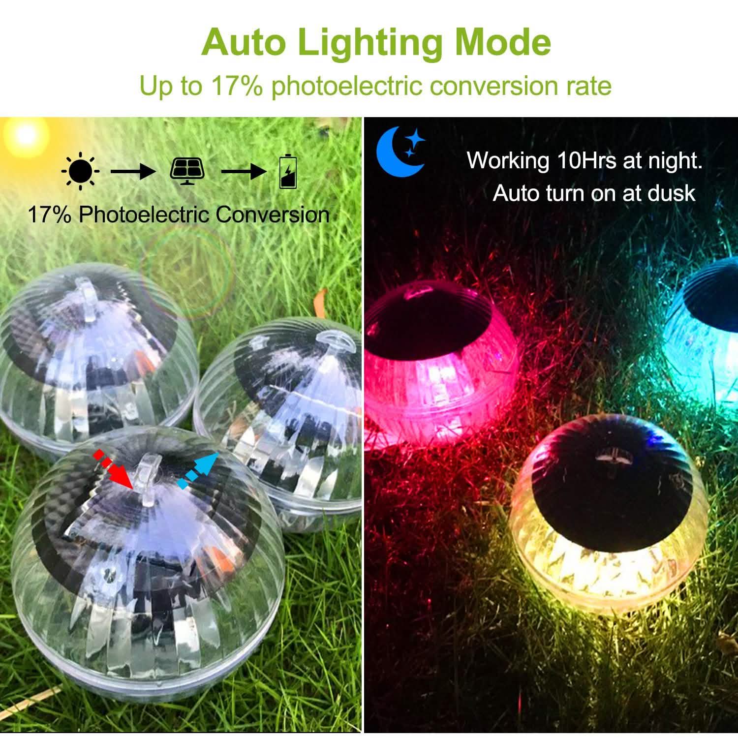 Lampes solaires flottantes à 7 couleurs à LED