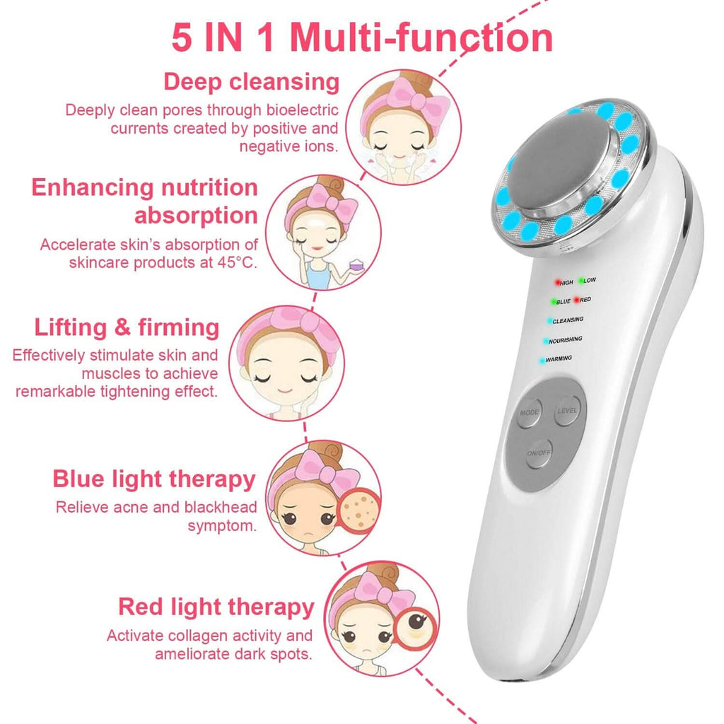 Appareil de massage facial 7 en 1 à ultrasons haute fréquence pour lifting du visage