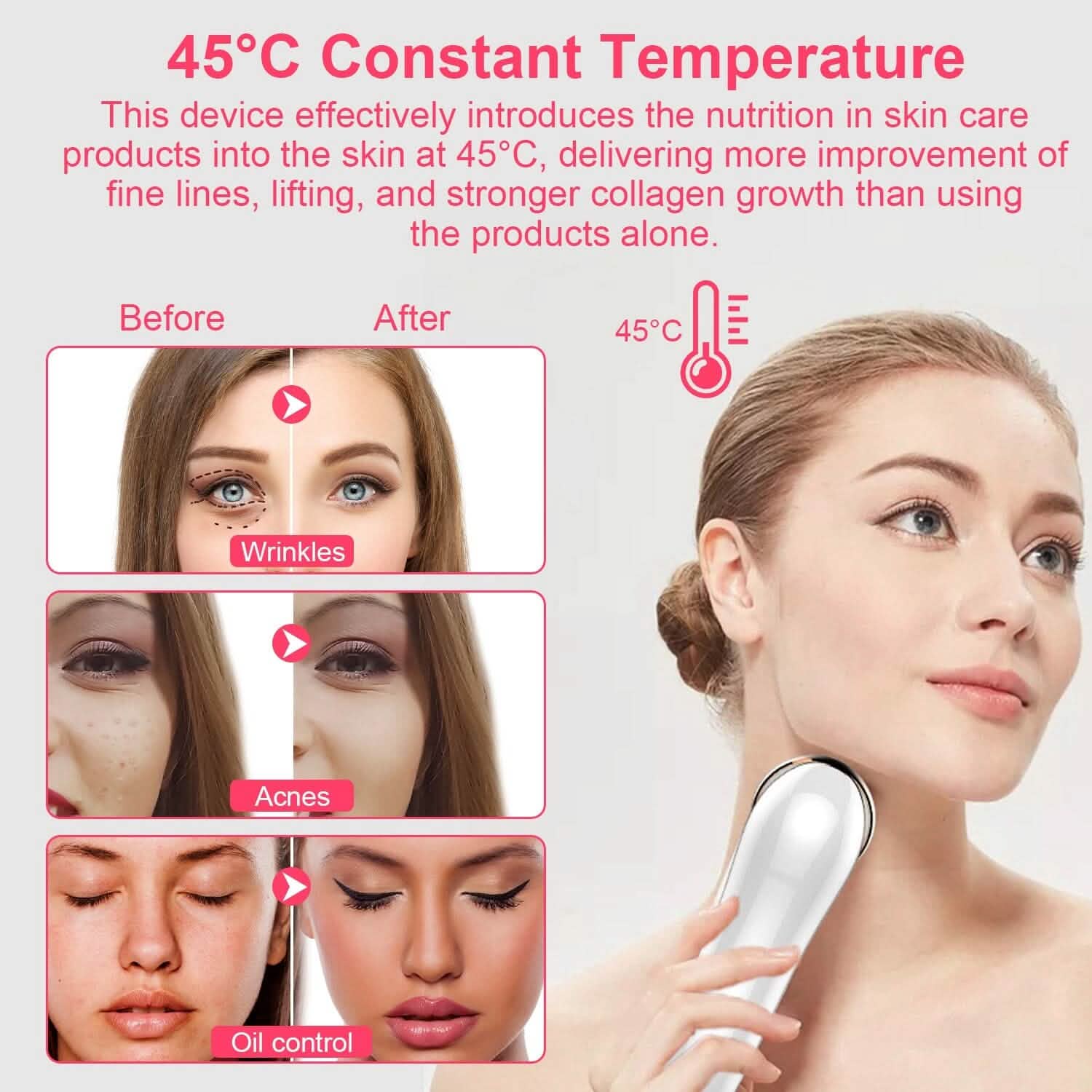 Appareil de massage facial 7 en 1 à ultrasons haute fréquence pour lifting du visage