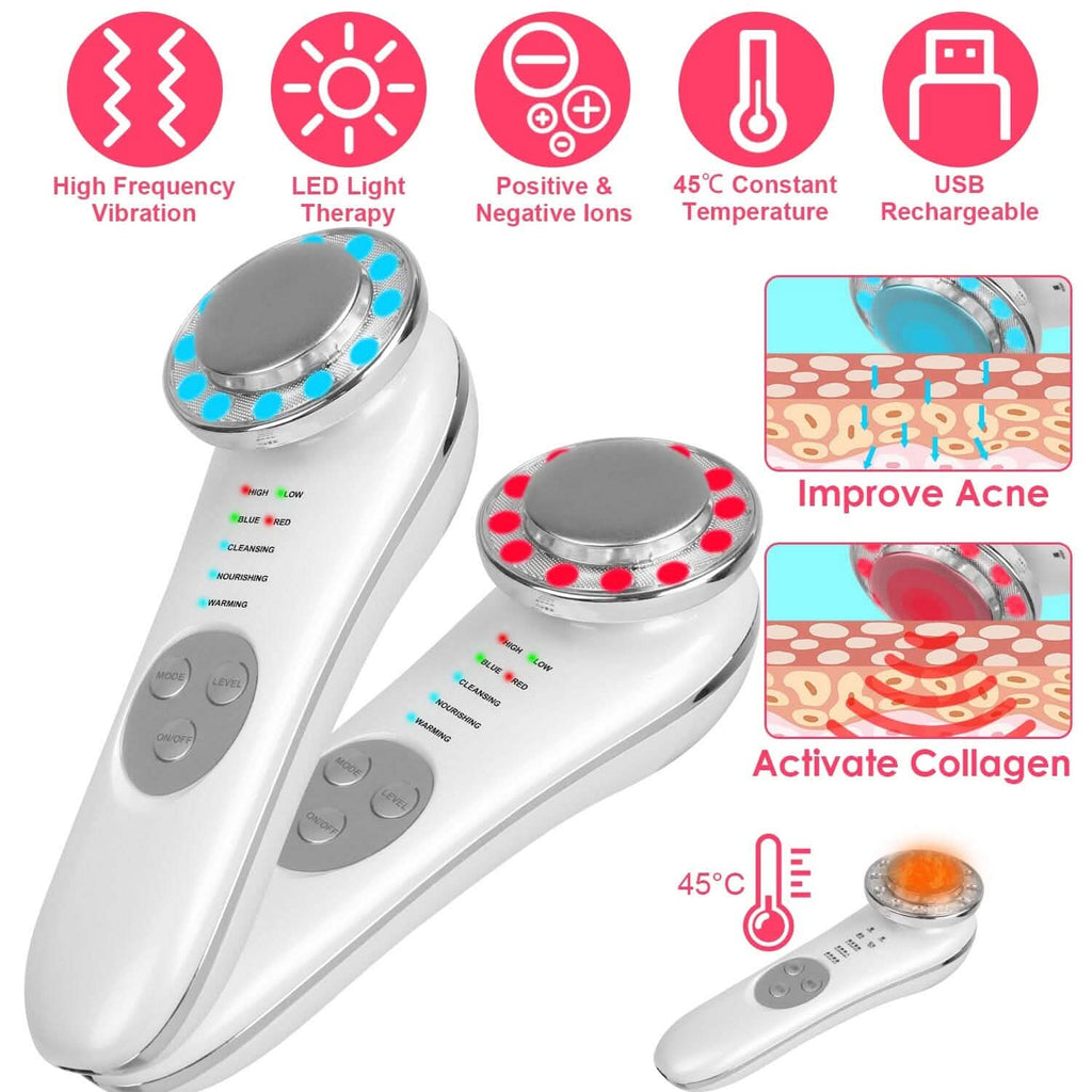 Appareil de massage facial 7 en 1 à ultrasons haute fréquence pour lifting du visage