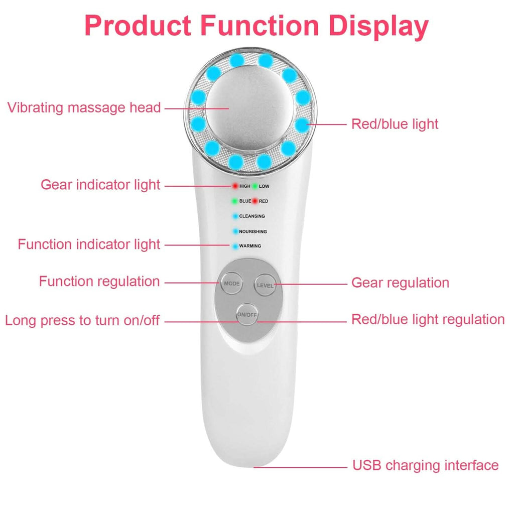 Appareil de massage facial 7 en 1 à ultrasons haute fréquence pour lifting du visage