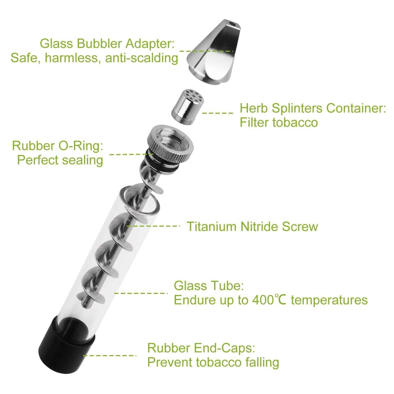 Kit Grinder 7-en-1 avec embout métallique pour fumeur et brosse de nettoyage