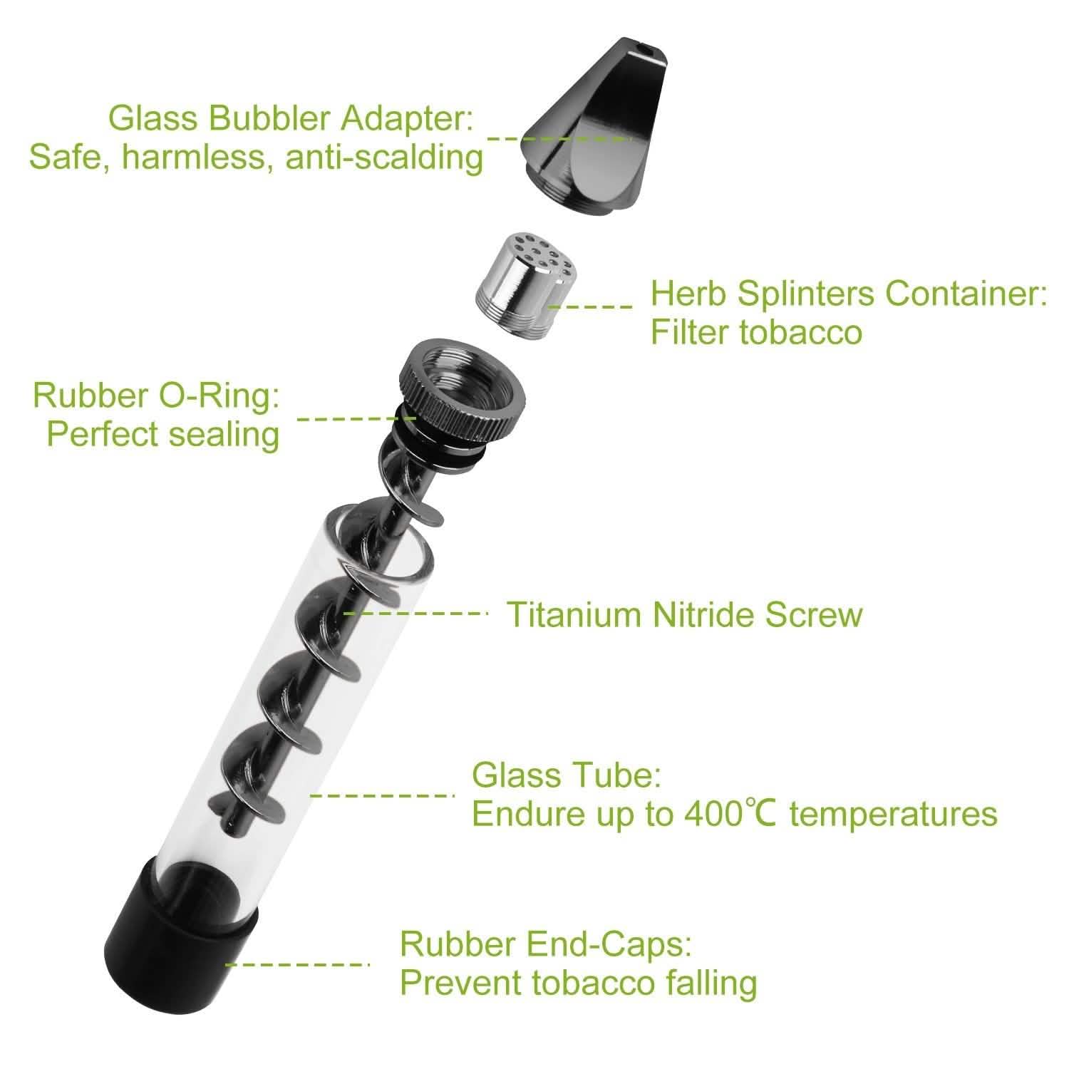 Kit Grinder 7-en-1 avec embout métallique pour fumeur et brosse de nettoyage