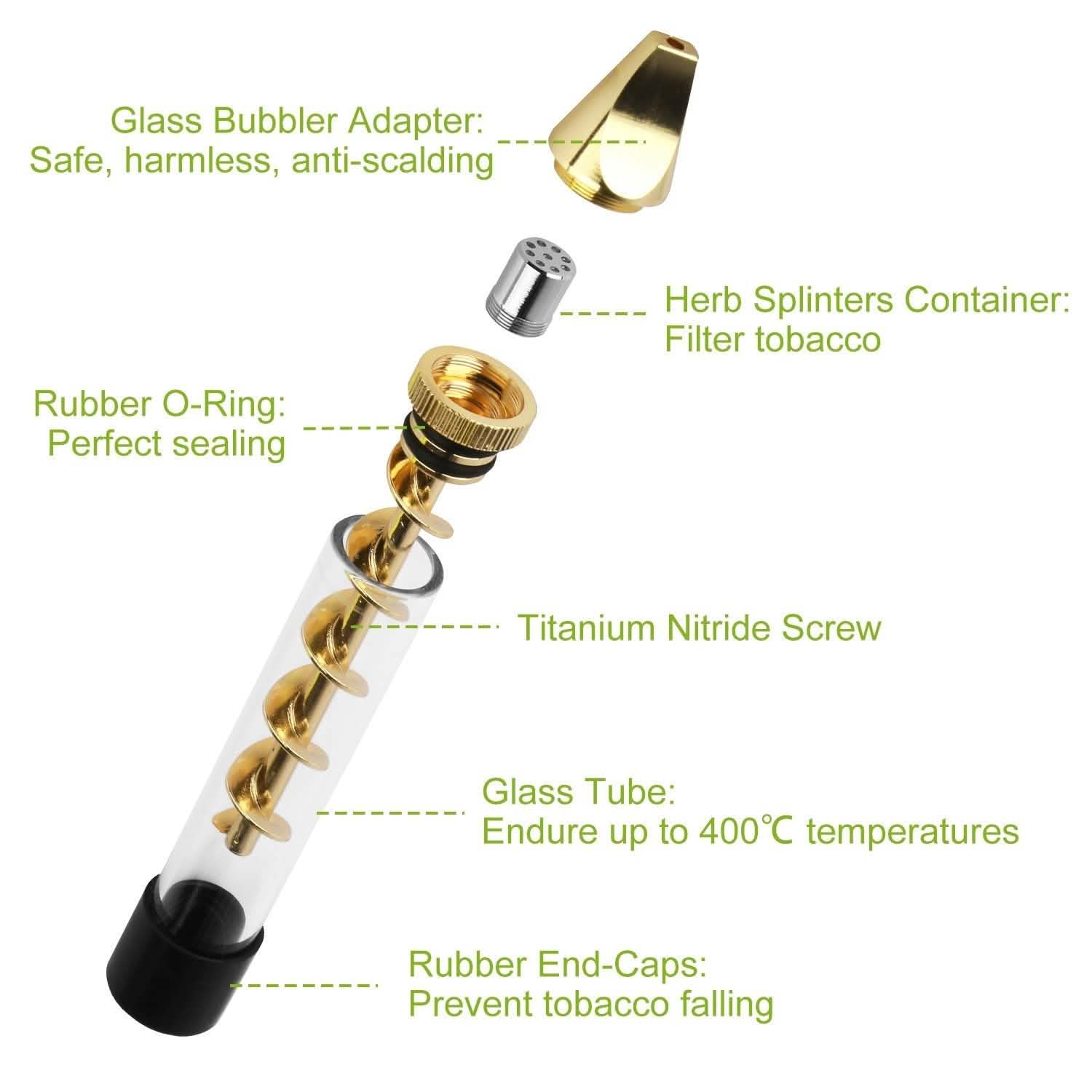 Kit Grinder 7-en-1 avec embout métallique pour fumeur et brosse de nettoyage
