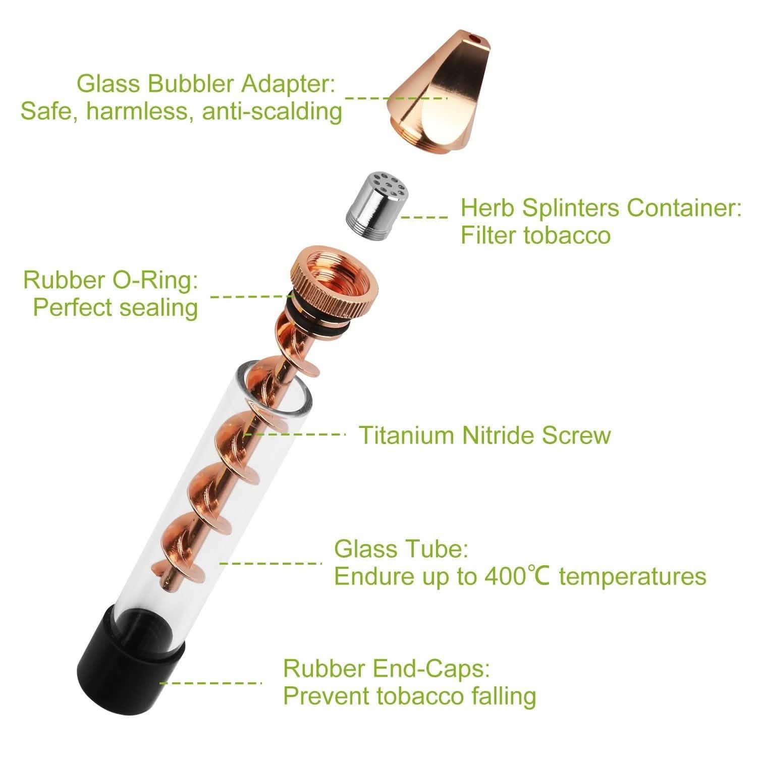 Kit Grinder 7-en-1 avec embout métallique pour fumeur et brosse de nettoyage