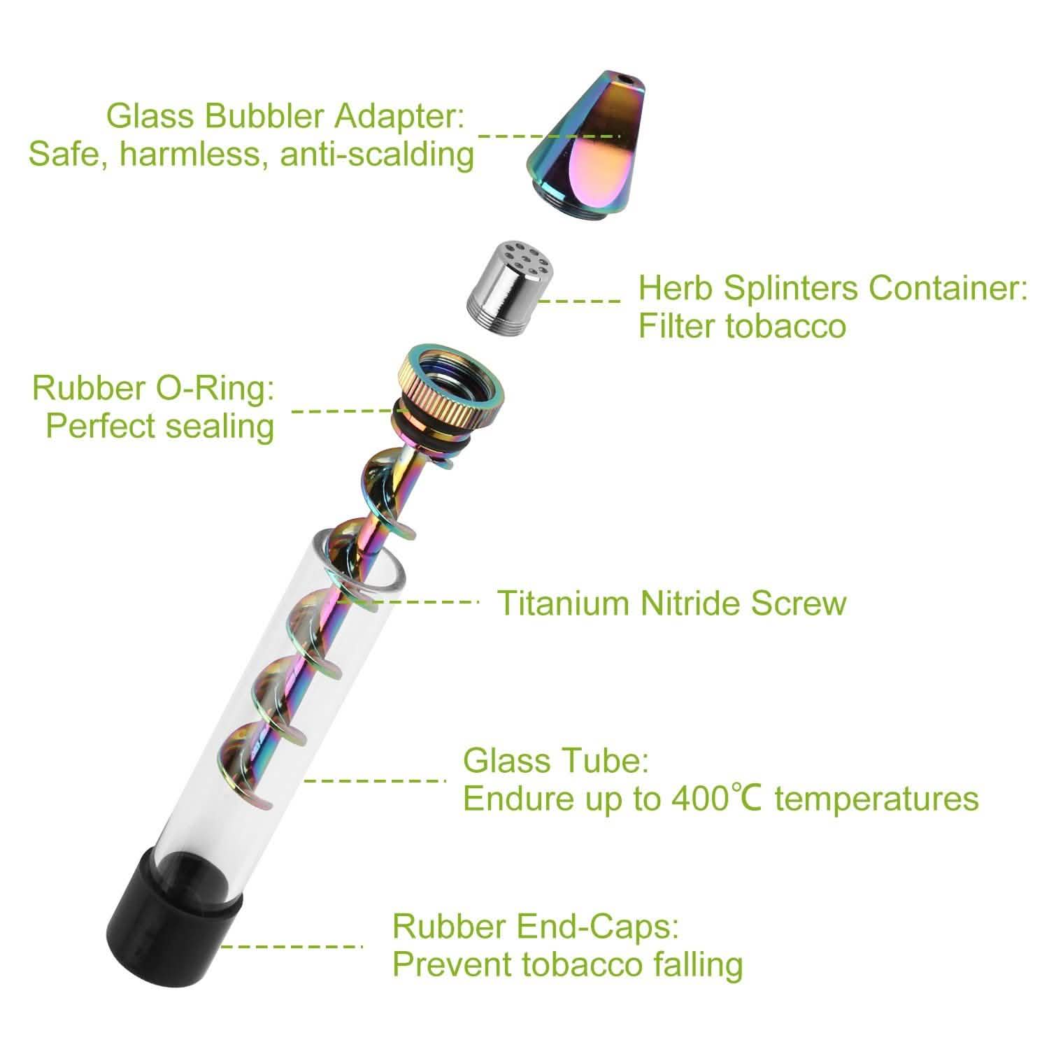 Kit Grinder 7-en-1 avec embout métallique pour fumeur et brosse de nettoyage